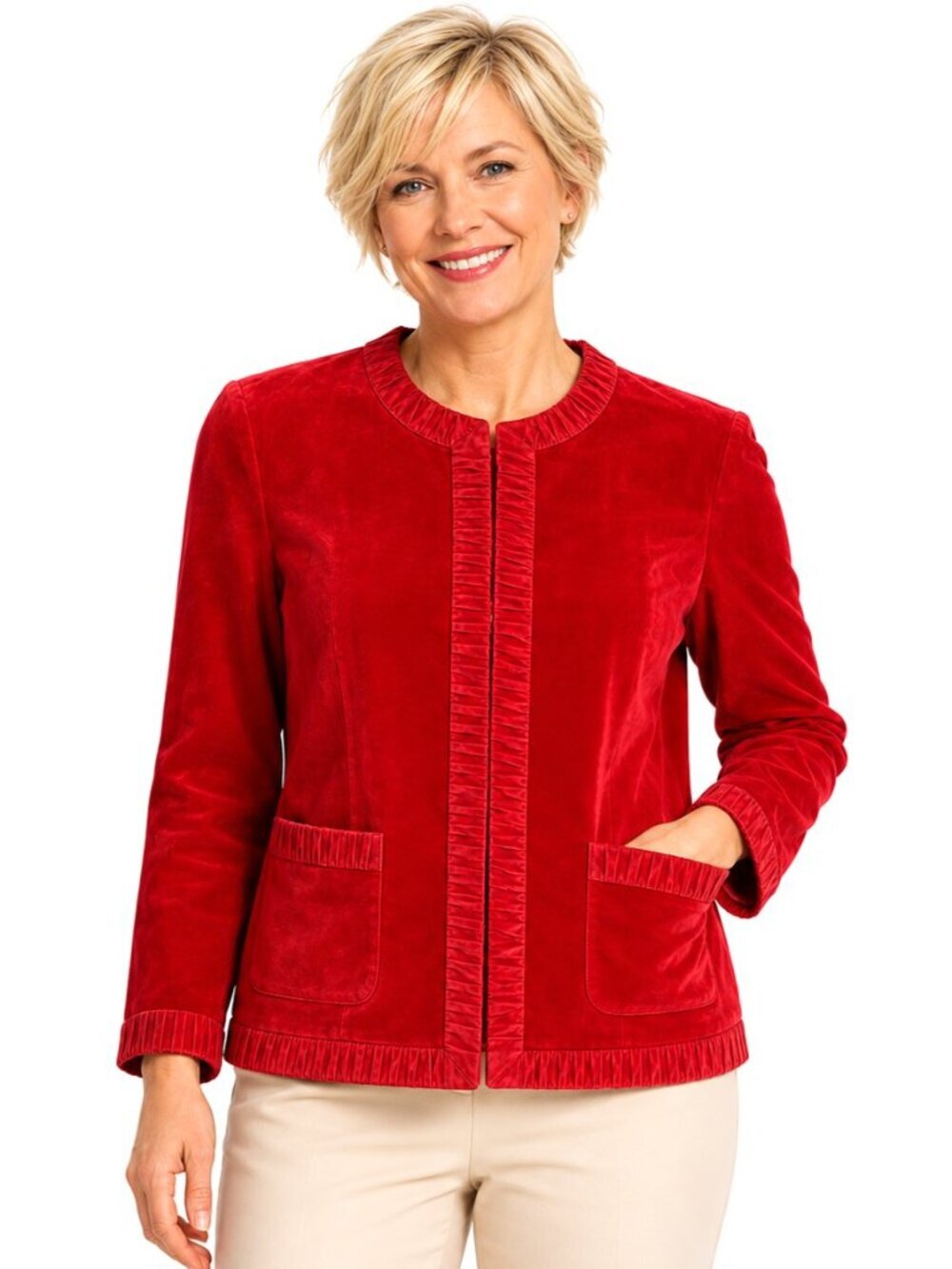 Vintage Marshall Field's Red Suede Leather Jacket